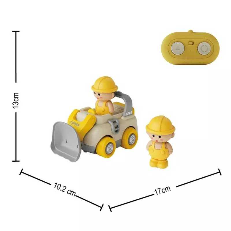 Construction trucks with sound effects and remote control, yellow