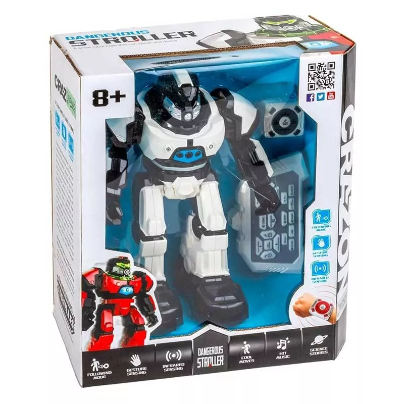 Dancing STEM robot with two control modes, white