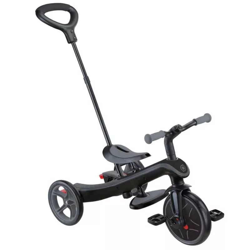 Tricycle 4 in 1 GLOBBER EXPLORER TRIKE DELUXE PLAY with canopy in black color