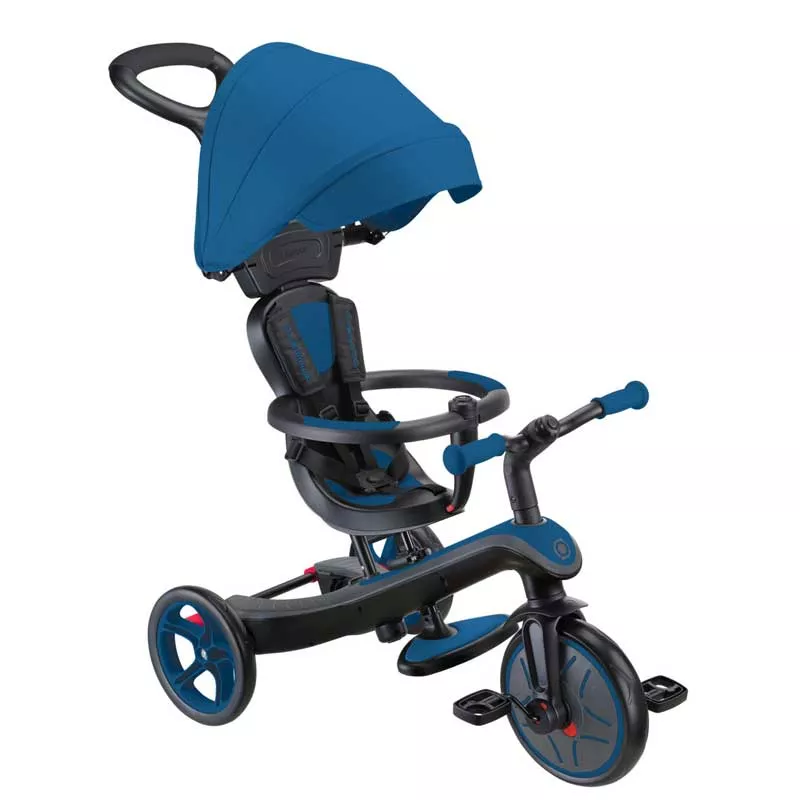 Tricycle 4 in 1 GLOBBER EXPLORER TRIKE with canopy in royal blue color