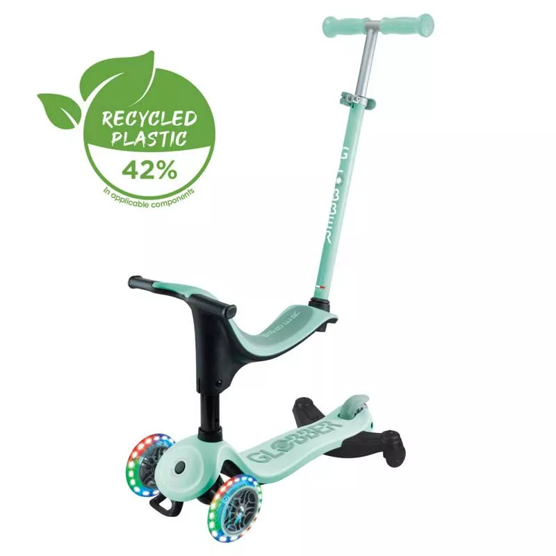 Scooter 4 in 1 GLOBBER GO UP SPORTY LIGHTS 360° - mint green