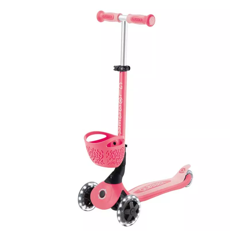 Тротинетка 5 в 1 GLOBBER GO UP BABY LEARN 360° FLASH LIGHTS, розова