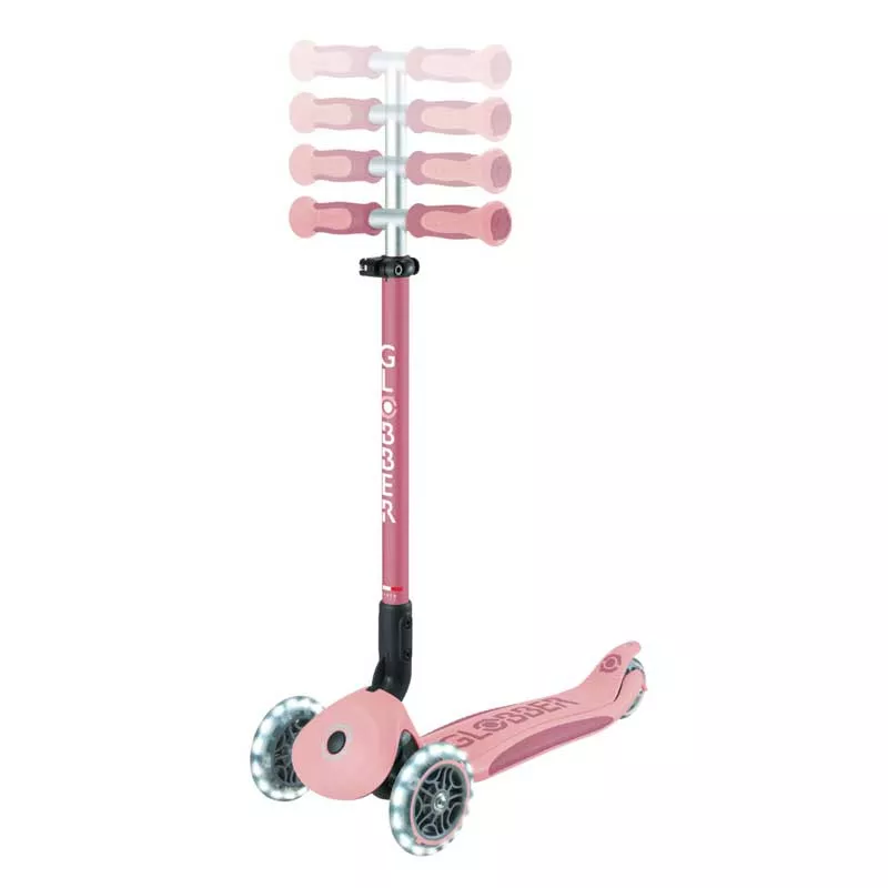 Тротинетка 5 в 1 GLOBBER GO UP DELUXE LIGHTS 360° - пастелно розова