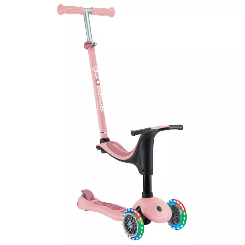 Scooter with seat 4 in 1 GLOBBER GO UP SPORTY LIGHT - pastel pink
