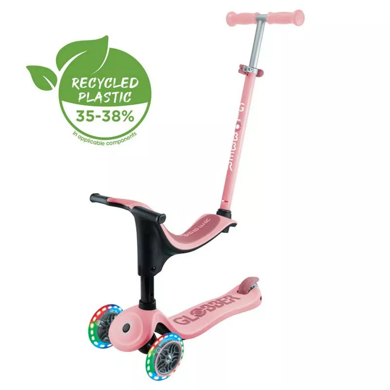 Scooter with seat 4 in 1 GLOBBER GO UP SPORTY LIGHT - pastel pink