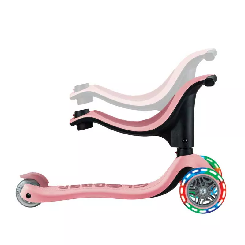 Scooter with seat 4 in 1 GLOBBER GO UP SPORTY LIGHT - pastel pink