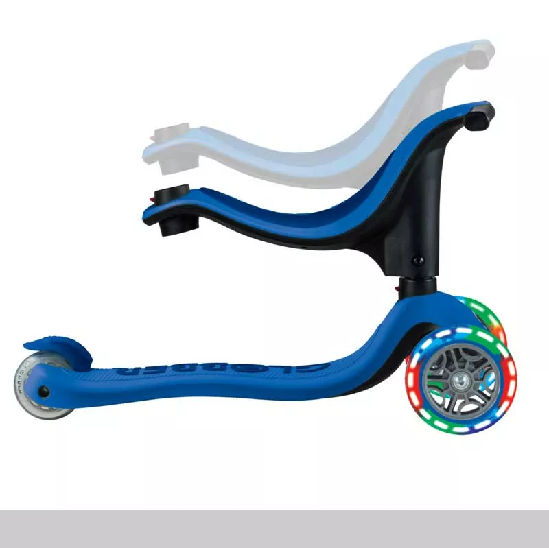 Scooter with seat 4 in 1 GLOBBER GO UP SPORTY LIGHT - dark blue