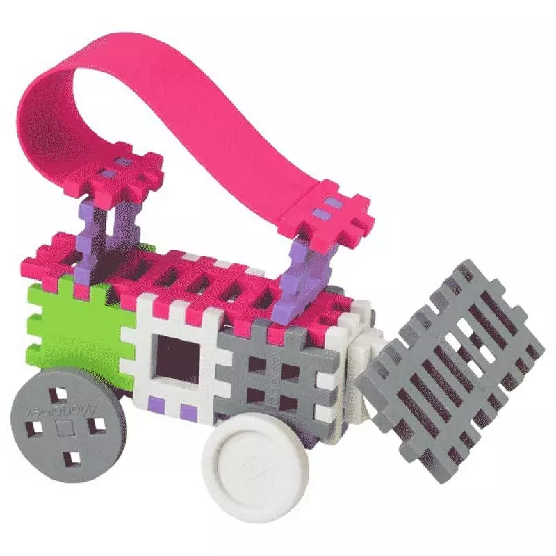Waffle mini builder with 140 pieces, pink
