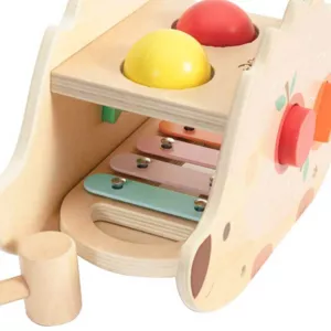 Funny wooden hedgehog - sorter with xylophone in pastel colors
