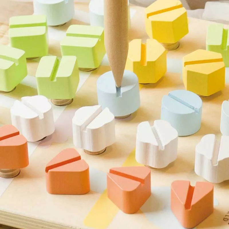 Fun wooden board for holding screws with accessories