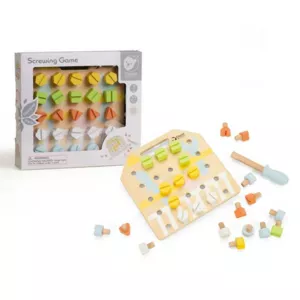 Fun wooden board for holding screws with accessories