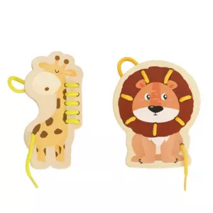 Fun children's game - stringing beads, African animals