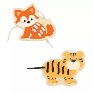 Fun children's game - stringing beads, African animals
