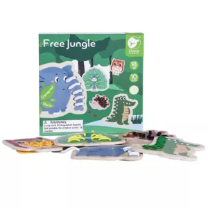 Fun children's game - stringing, Jungle animals