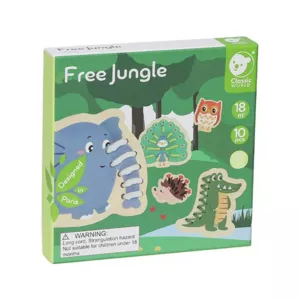 Fun children's game - stringing, Jungle animals