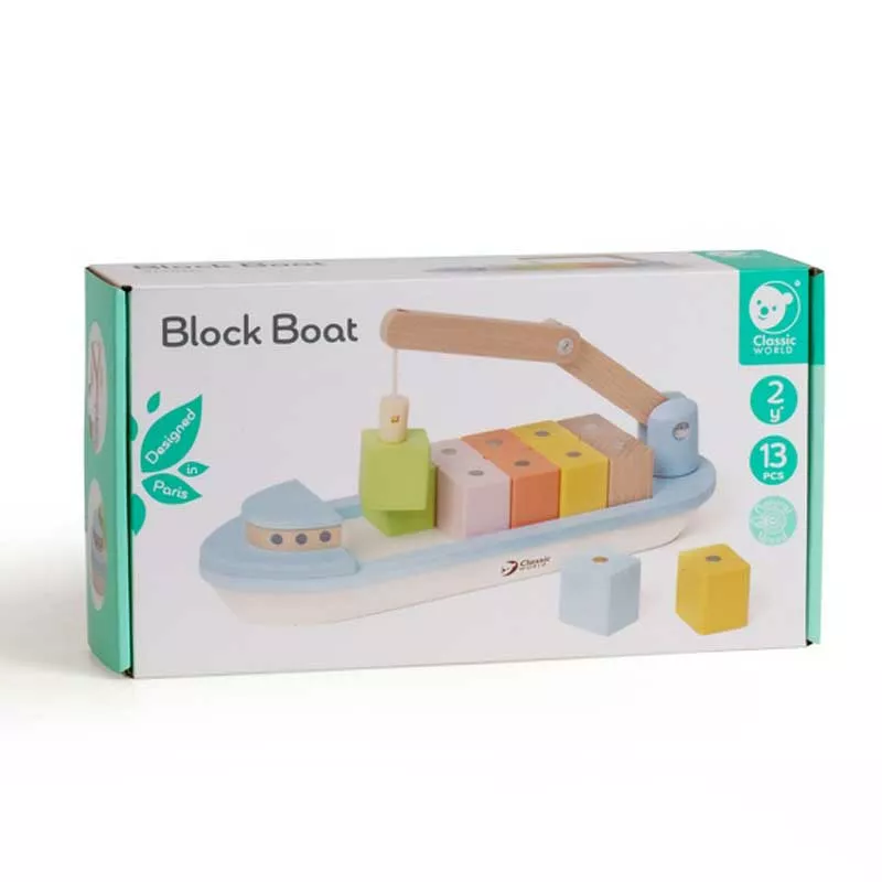 Fun children's game for skill with wooden blocks - Ship