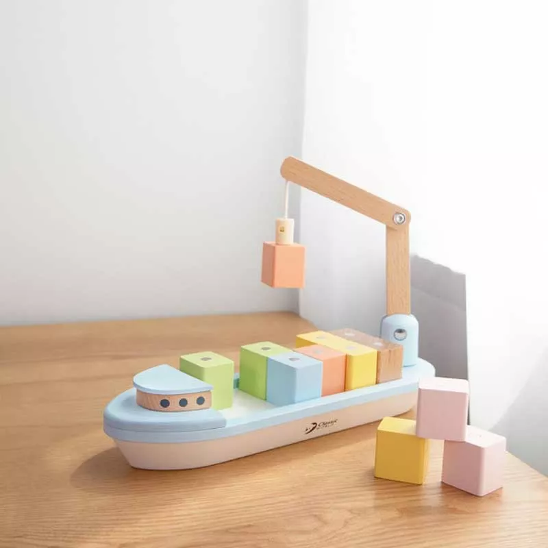 Fun children's game for skill with wooden blocks - Ship