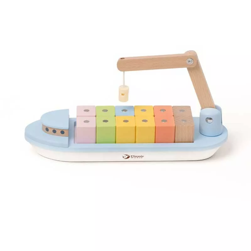 Fun children's game for skill with wooden blocks - Ship