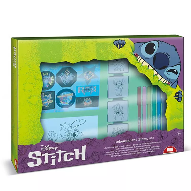 Interesting drawing set "Stitch" with 4 stamps