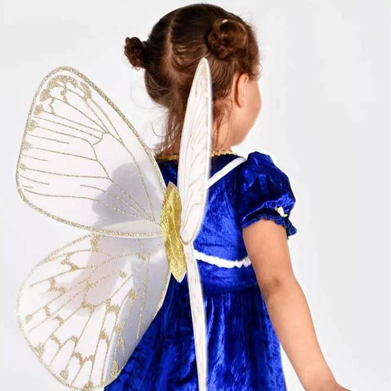 Golden fairy wings for girls, 60 cm