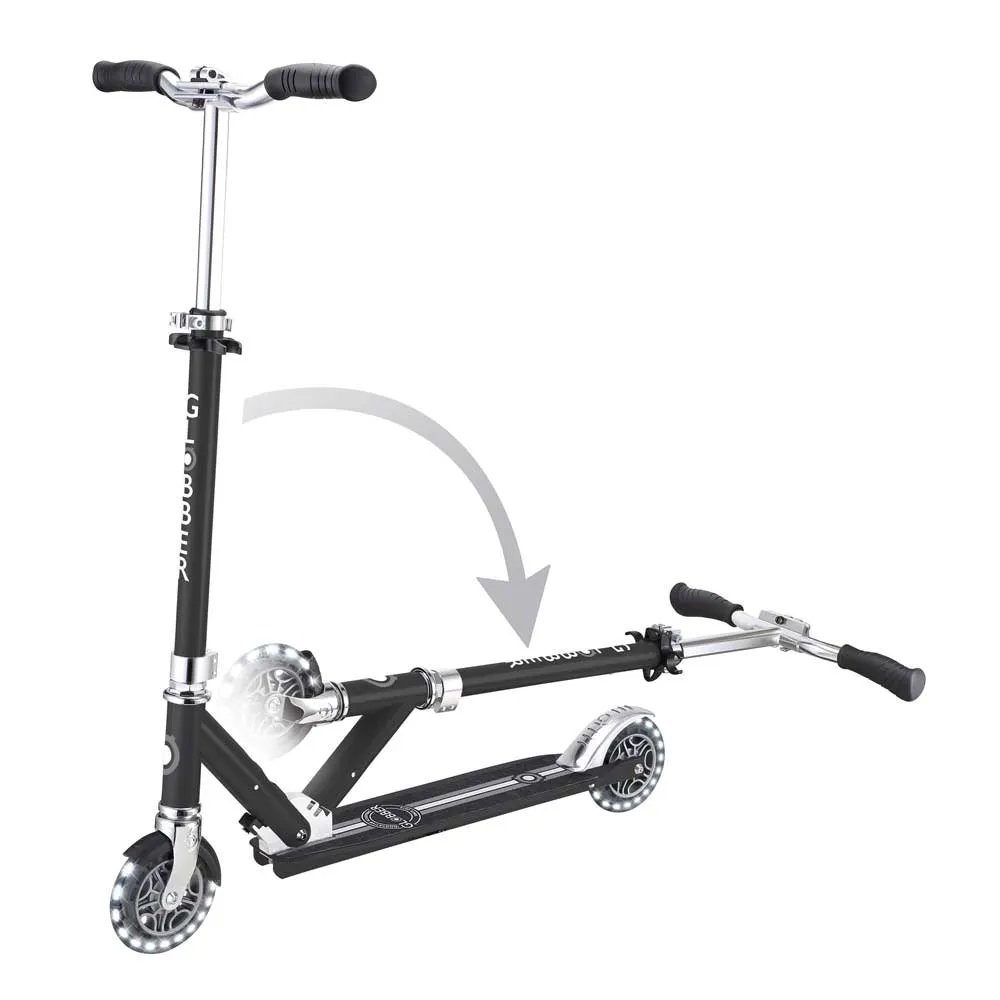 Aluminum children's scooter GLOBBER FLOW ELEMENT LIGHTS - black