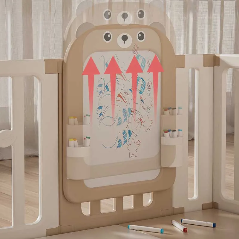 Бебешка ограда с баскетболен кош и дъска за рисуване - Бухалче