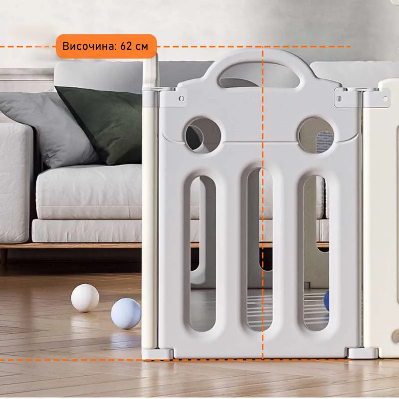 Бебешка ограда с баскетболен кош и табло с активности - Кафява кола