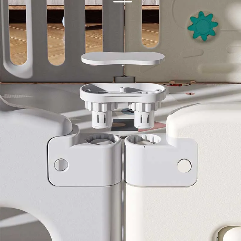 Бебешка ограда с баскетболен кош и табло с активности - Сива кола