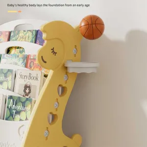 Children's combined bookshelf for books and toys - Yellow Alpaca