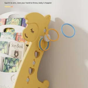 Children's combined bookshelf for books and toys - Yellow Alpaca