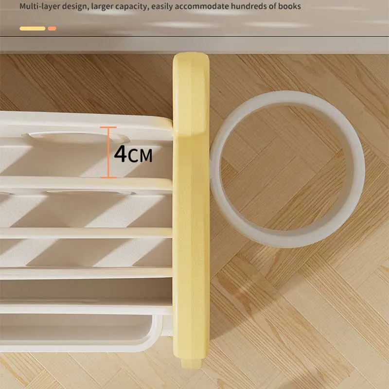 Children's combined bookshelf for books and toys - Yellow Alpaca