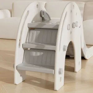 Детска пързалка с баскетболен кош Слонче - сива