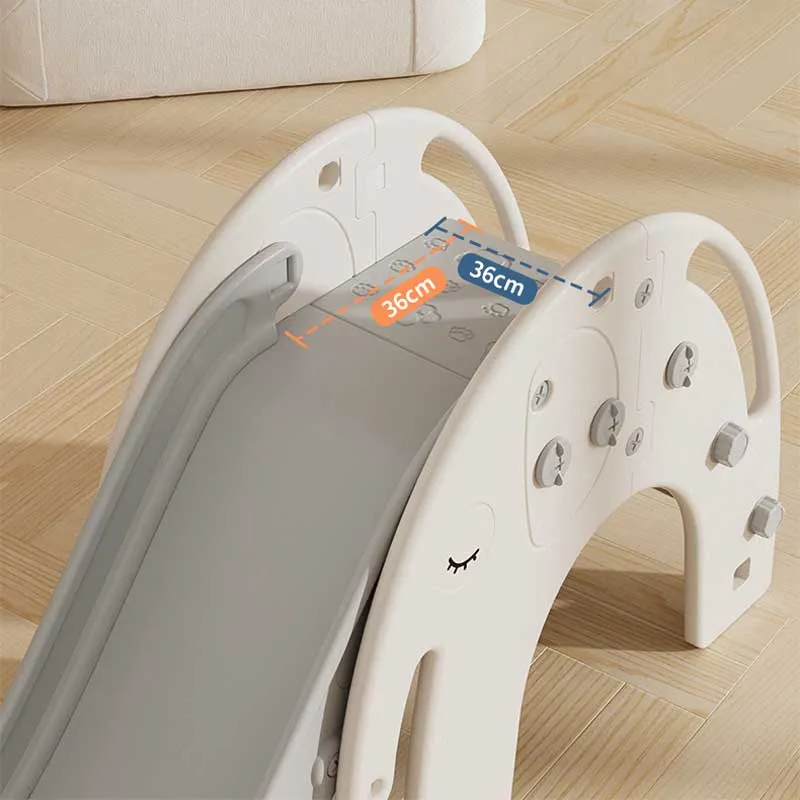 Детска пързалка с баскетболен кош Слонче - сива