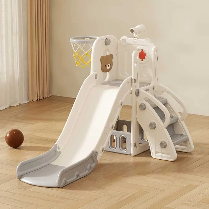 Детска пързалка с телескоп и баскетболен кош, Сиво мече