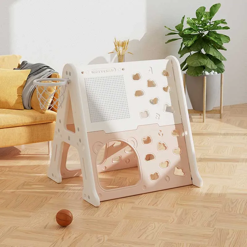 Children's 5-in-1 plastic climbing wall, pink