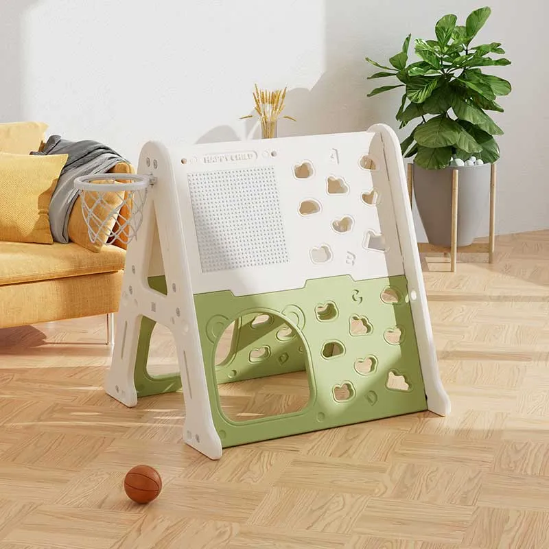 Children's plastic climbing wall 5 in 1, green