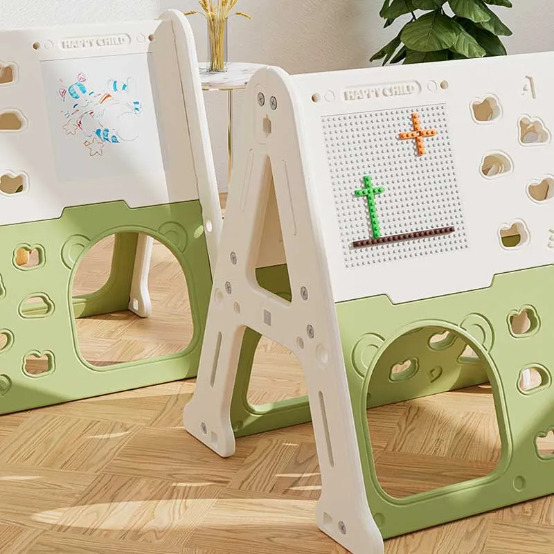 Children's plastic climbing wall 5 in 1, green