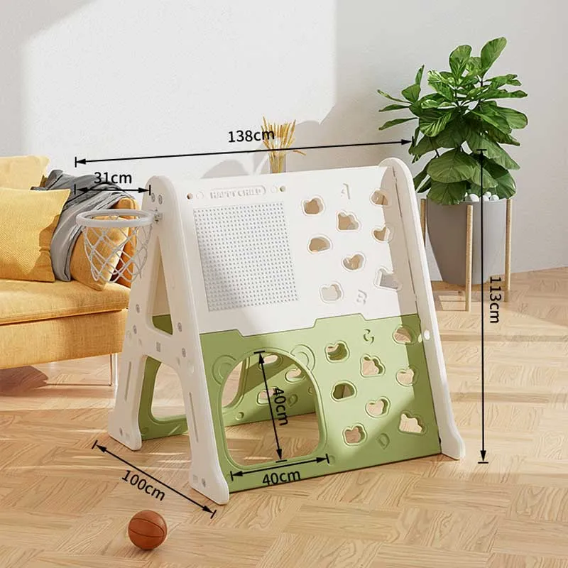 Children's plastic climbing wall 5 in 1, green