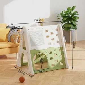 Детска пластмасова стена за изкачване 5 в 1, зелена