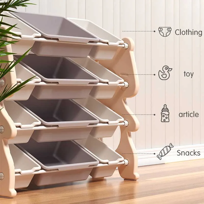 Children's adjustable bookshelf for books and toys - Blue bear