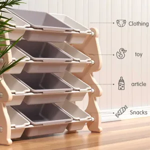 Children's adjustable bookshelf for books and toys - Blue bear