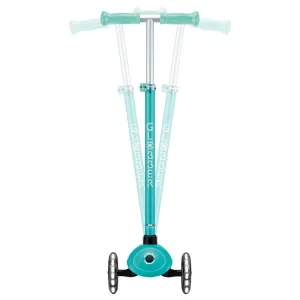 Children's scooter with glowing wheels PRIMO PLUS GLOW LIGHTS, mint color
