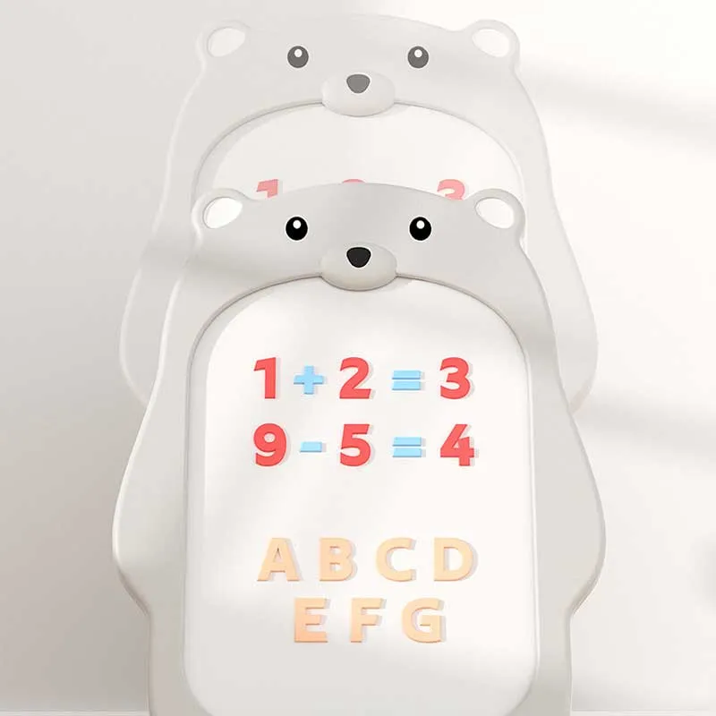 Children's set of a 2-in-1 drawing board and chair, Gray bear