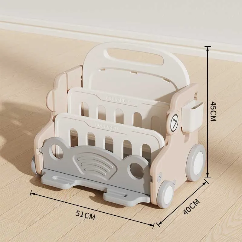 Детски подвижен органайзер с дъска за рисуване - Кафява кола