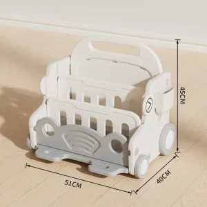 Детски подвижен органайзер с дъска за рисуване - Сива кола