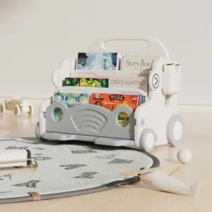 Детски подвижен органайзер с дъска за рисуване - Сива кола