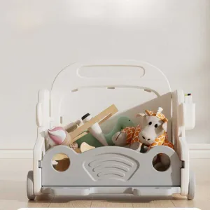 Детски подвижен органайзер с дъска за рисуване - Сива кола