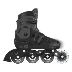Children's roller skates with light-up wheels GLOBBER 2 in 1, size 34-37 - black