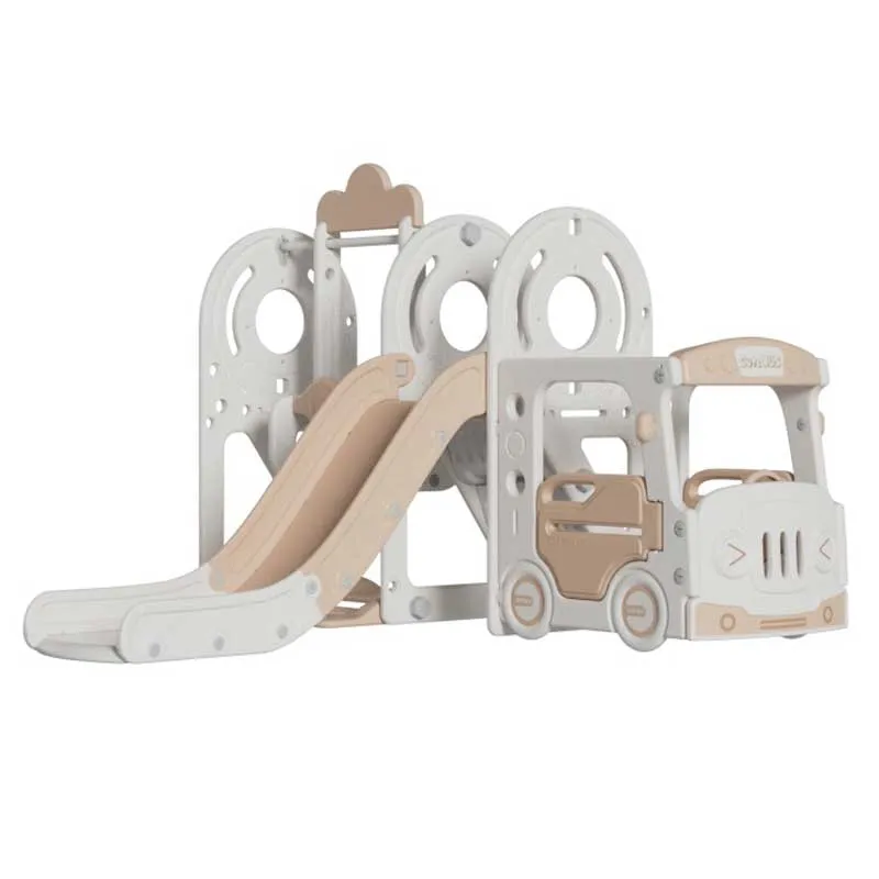 Детски център за игра 4 в 1, Автобус в кафяв цвят