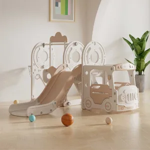 Детски център за игра 4 в 1, Автобус в кафяв цвят